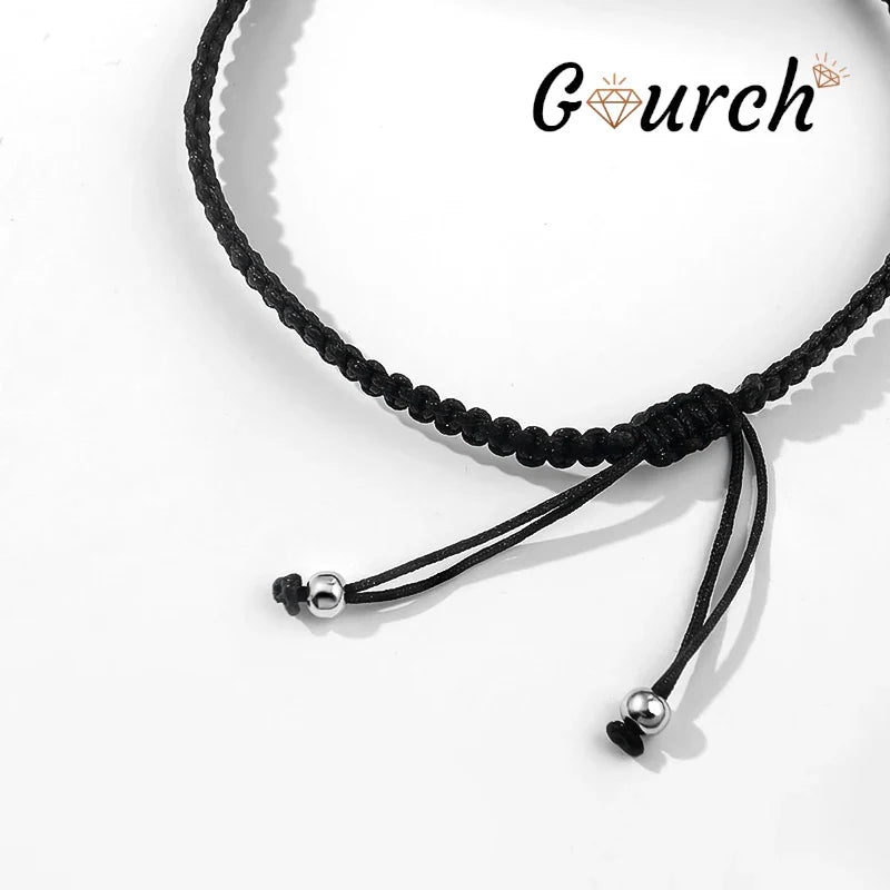 Gourch 2/3mm Adjustable Braided Rope Moissanite Bracelet Lab Grown 925 Sterling Silver Fine Jewelry for Women Men Party Gift